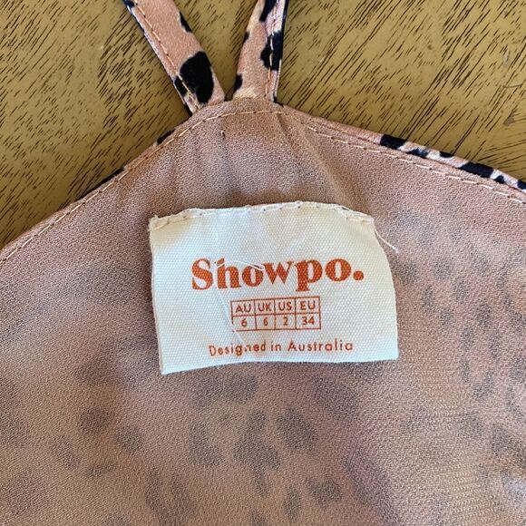 Showpo Leopard Print Mini Sleeveless Wrap Dress Size 2 - Picture 6 of 10